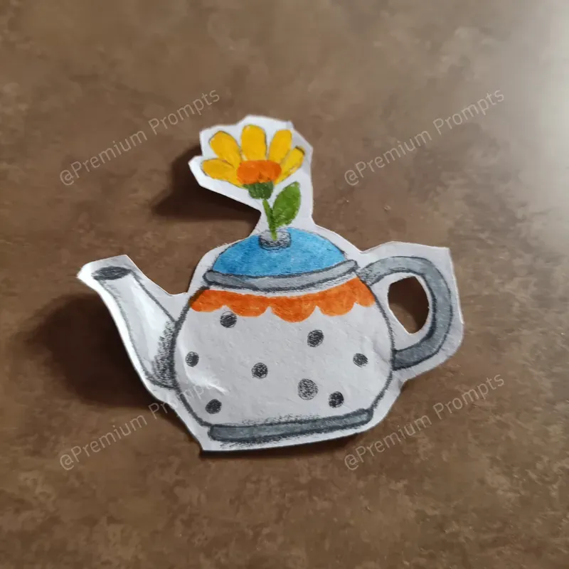 Childs Drawing Hand Cut Paper Stickers