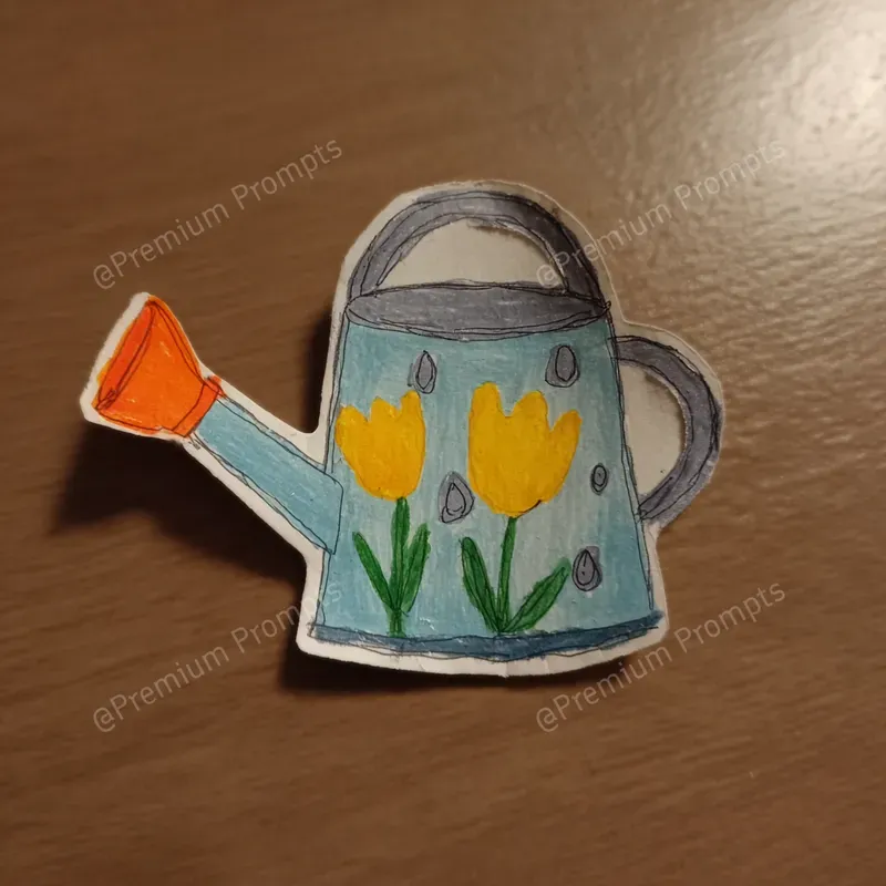 Childs Drawing Hand Cut Paper Stickers