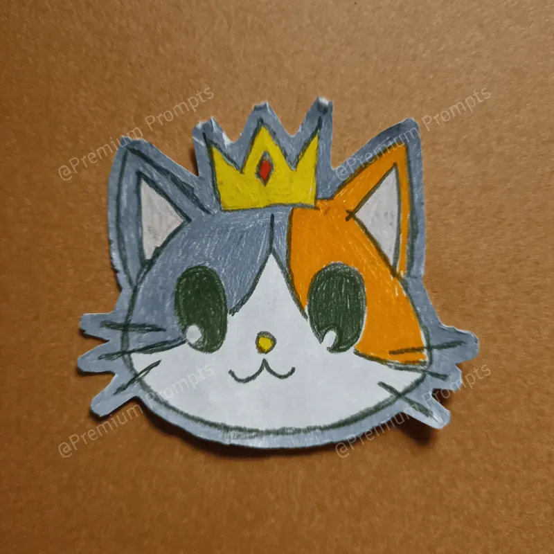 Childs Drawing Hand Cut Paper Stickers