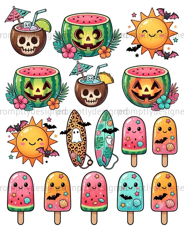 Cute Summer Halloween Clip Art