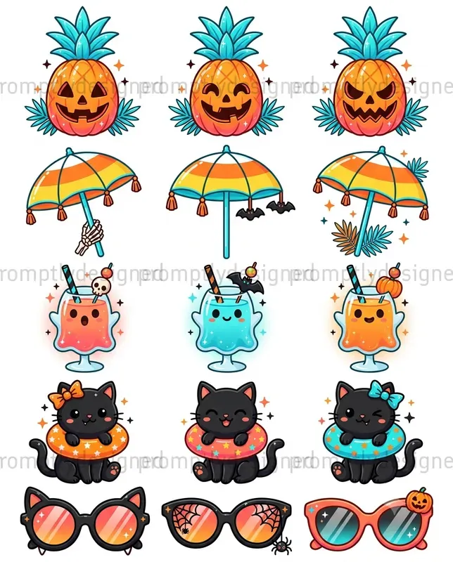 Cute Summer Halloween Clip Art