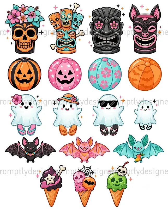 Cute Summer Halloween Clip Art