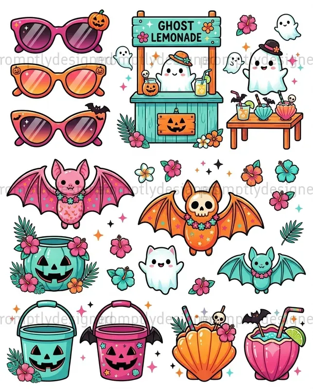 Cute Summer Halloween Clip Art