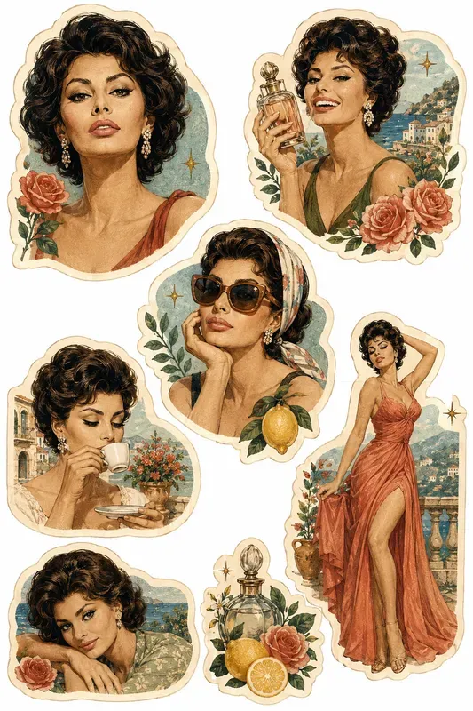 Vintage Icon Sticker Portraits