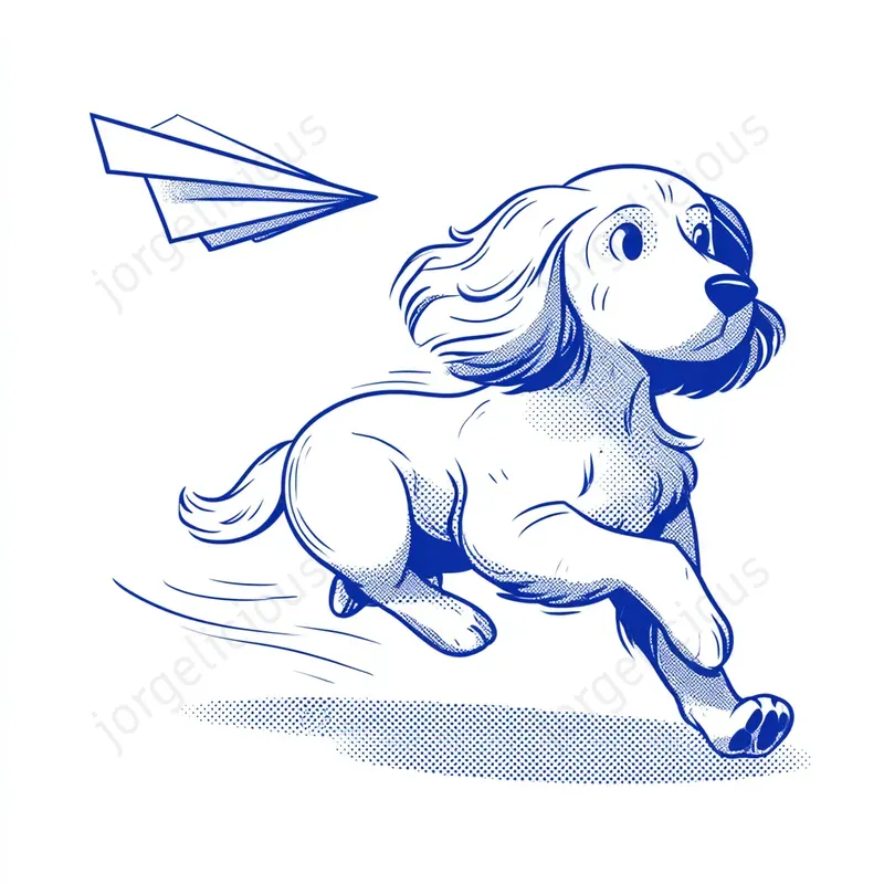 Blue Halftone Line Illustrations