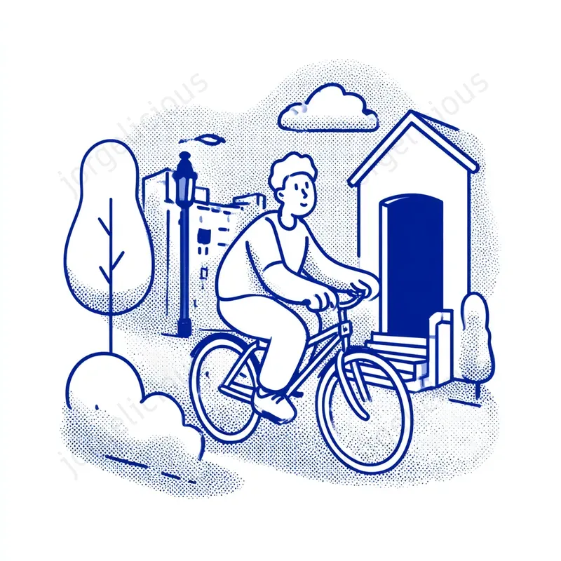 Blue Halftone Line Illustrations