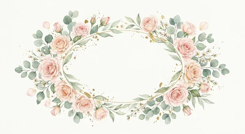 Watercolor Floral Wedding Crests