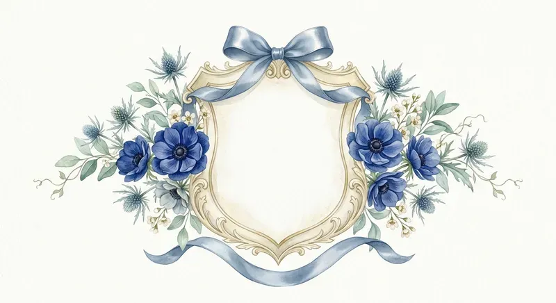 Watercolor Floral Wedding Crests