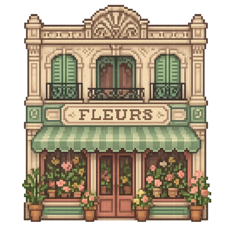 Belle Epoque Pixel Art Storefronts