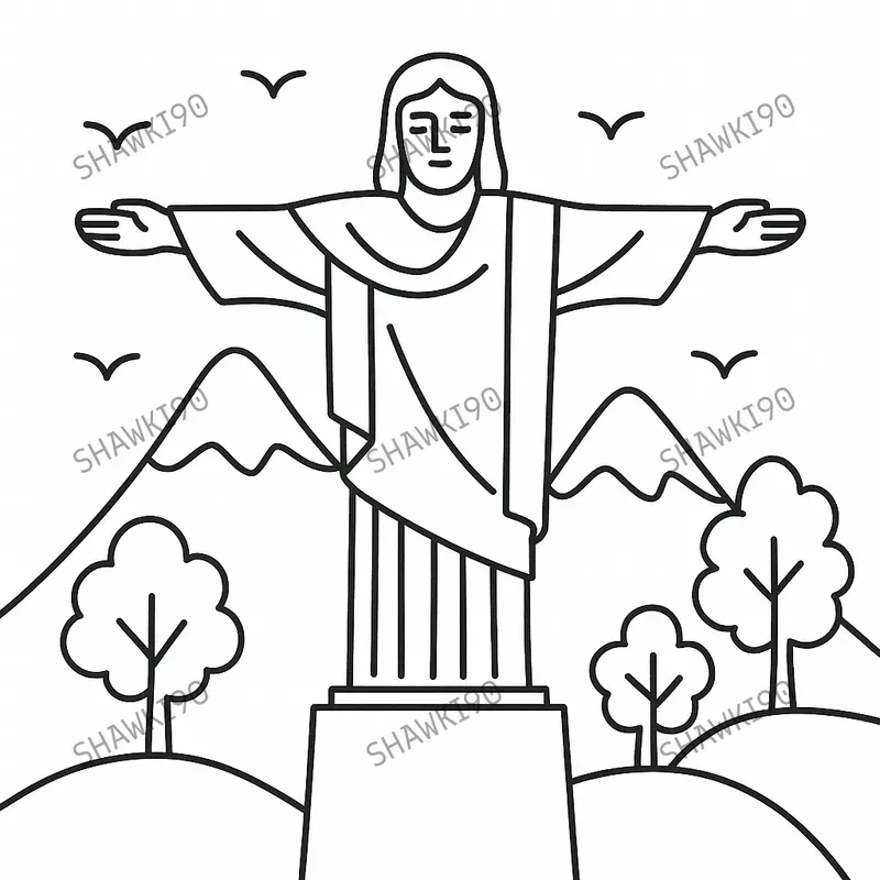 Around The World Landmarks Coloring Pages