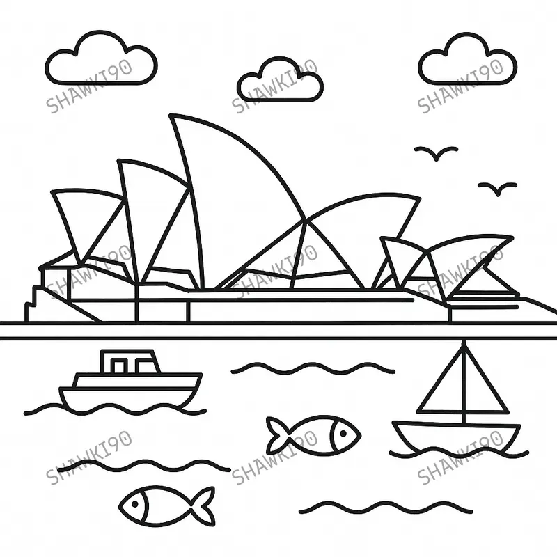 Around The World Landmarks Coloring Pages