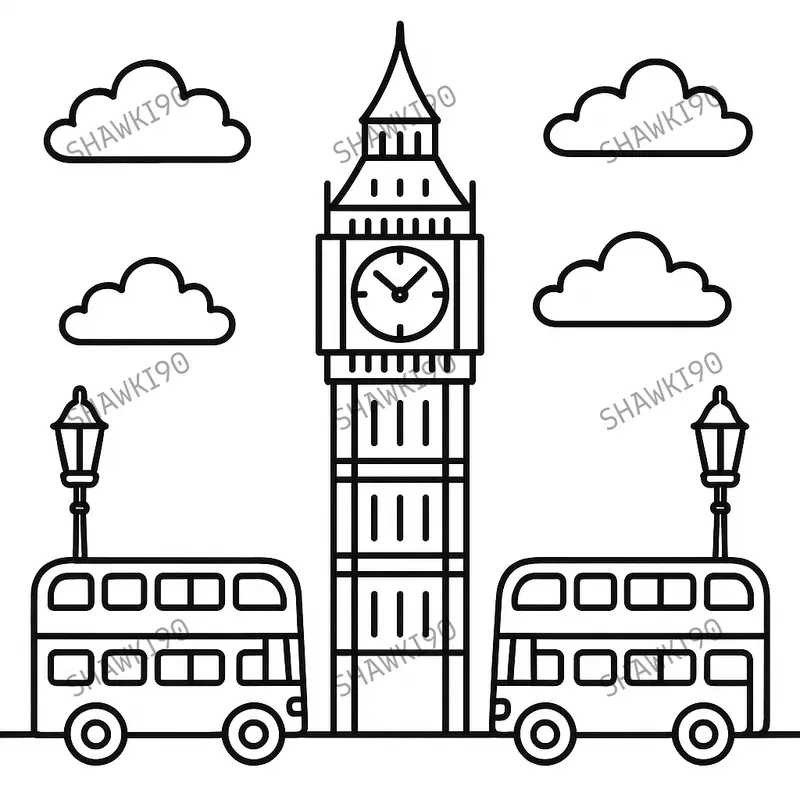 Around The World Landmarks Coloring Pages