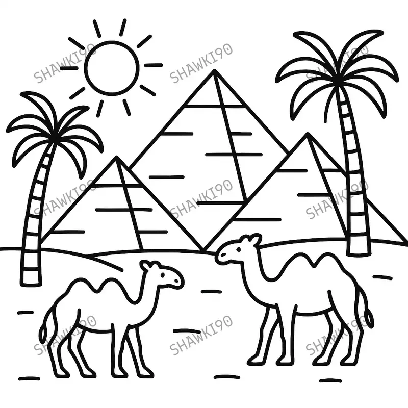 Around The World Landmarks Coloring Pages