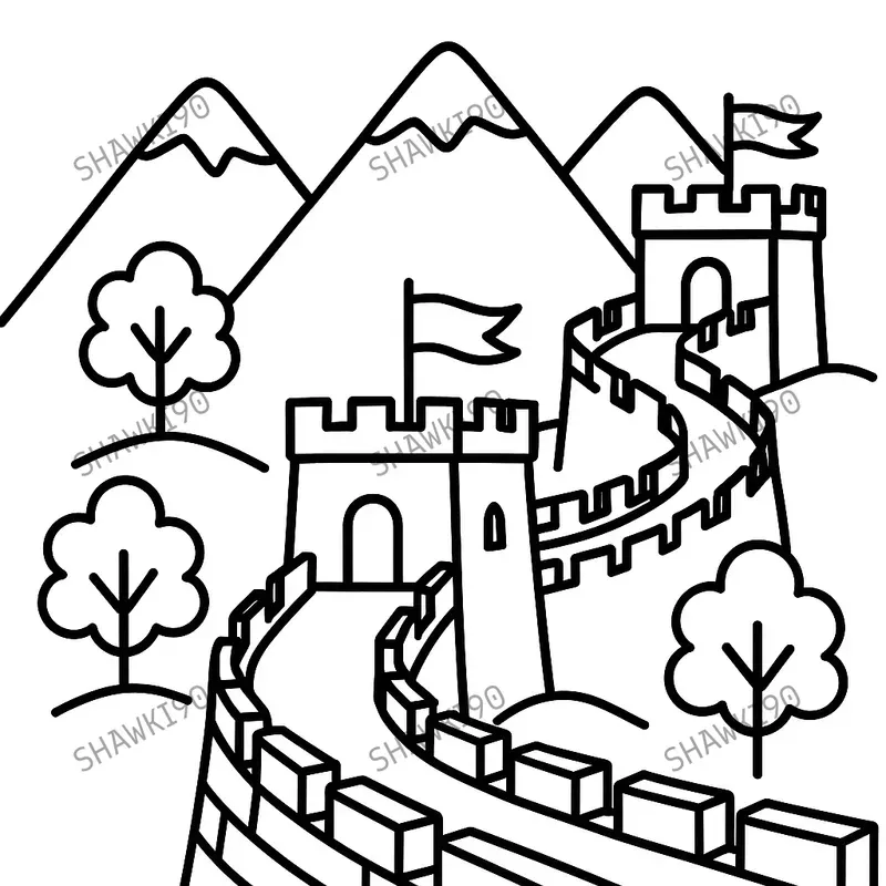 Around The World Landmarks Coloring Pages