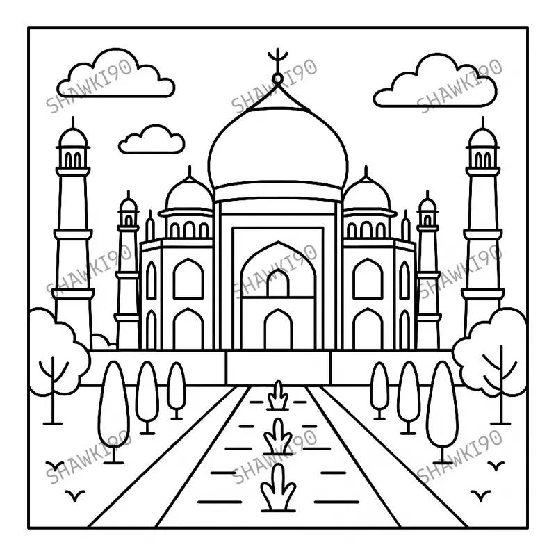 Around The World Landmarks Coloring Pages