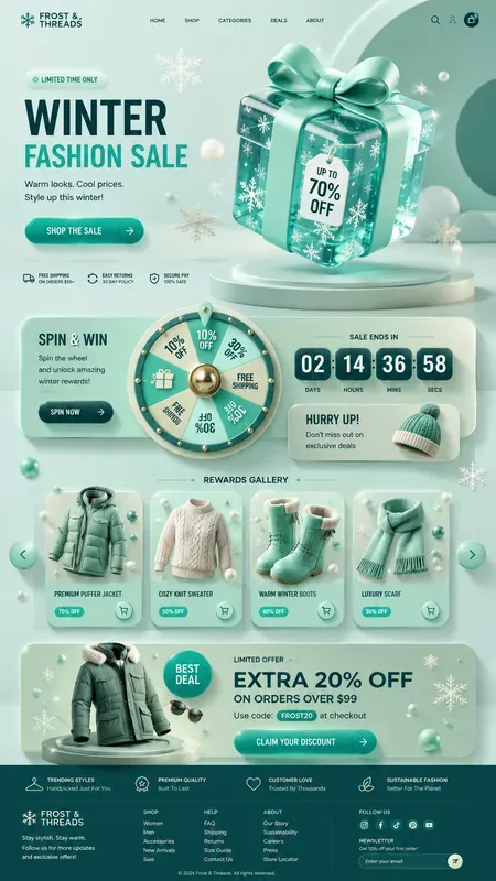 Gamified Ecommerce 3D Landing Page UIs