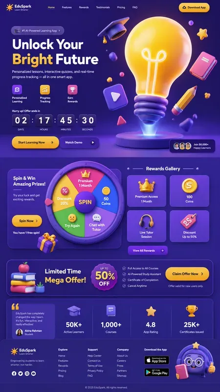 Gamified Ecommerce 3D Landing Page UIs