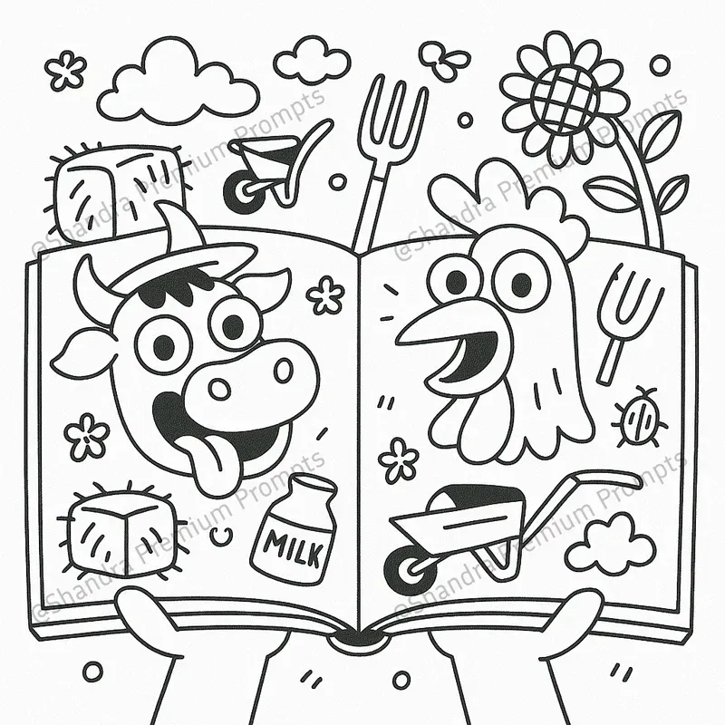 Quirky Open Books Coloring Pages For Kids