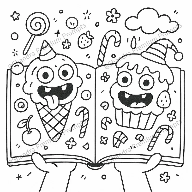 Quirky Open Books Coloring Pages For Kids