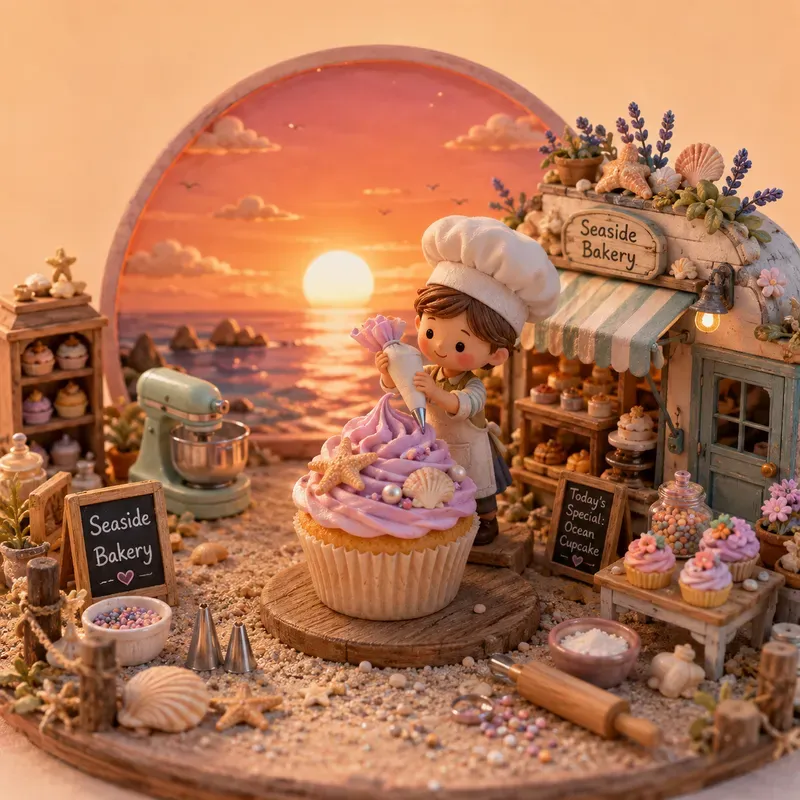 Whimsical Sunset Miniature Scenes