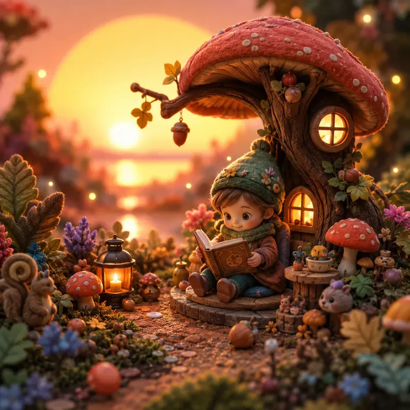 Whimsical Sunset Miniature Scenes