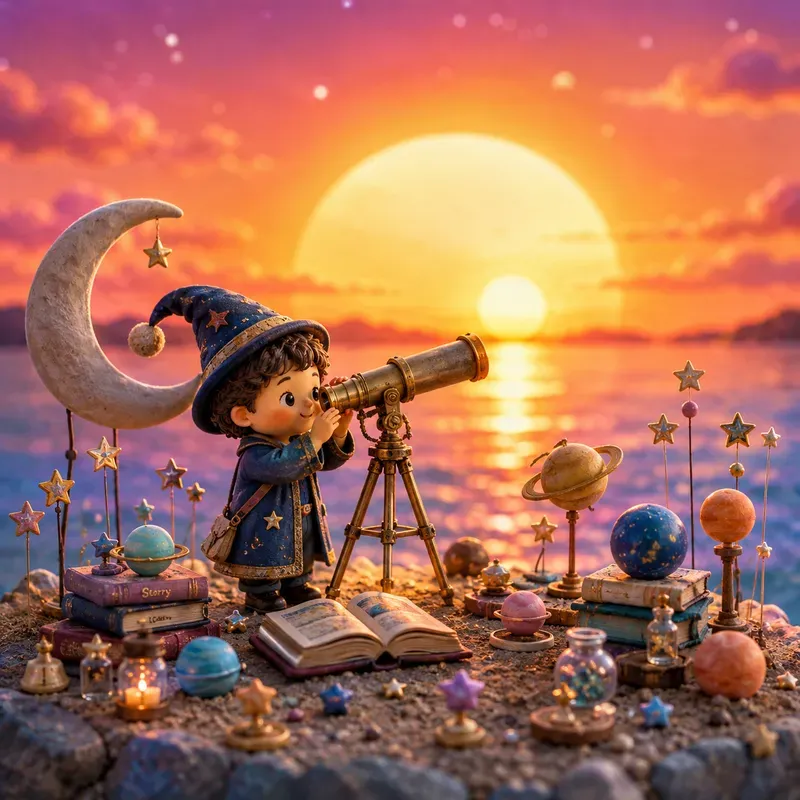 Whimsical Sunset Miniature Scenes