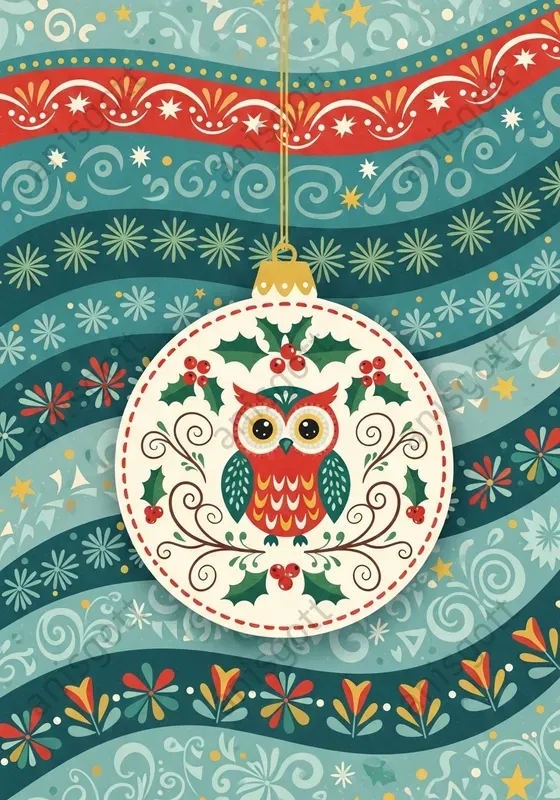 Folk Art Christmas Ornaments Clipart