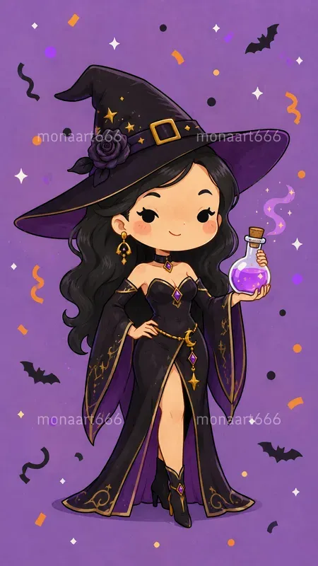 Clean Halloween Storybook Caricatures