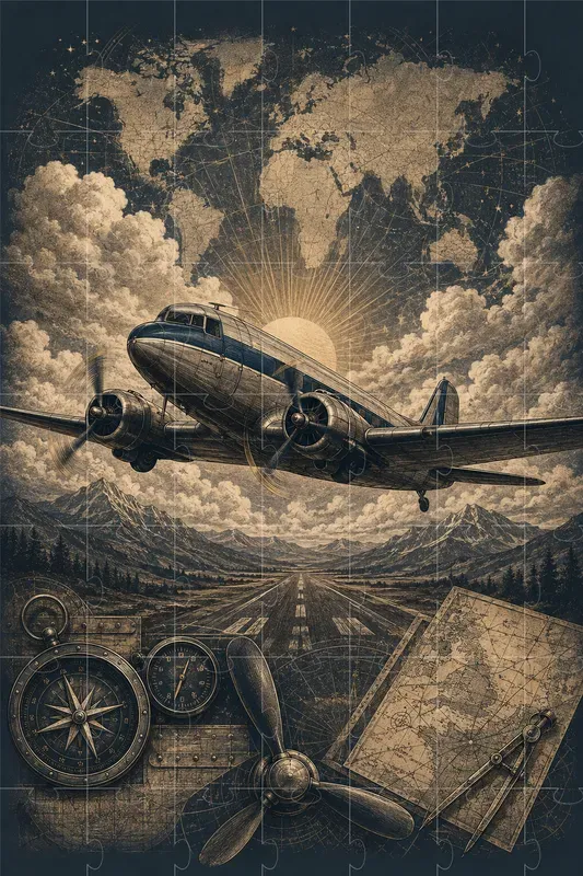 Vintage Aviation Apparel Design Engines