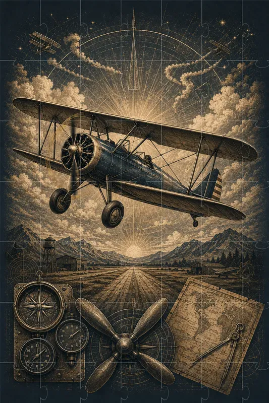 Vintage Aviation Apparel Design Engines