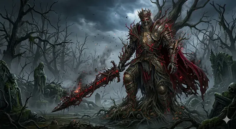 Epic Soulslike Dark Fantasy Boss Art