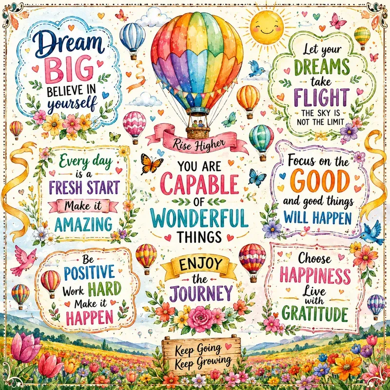 Whimsical Motivational Quote Poster Art