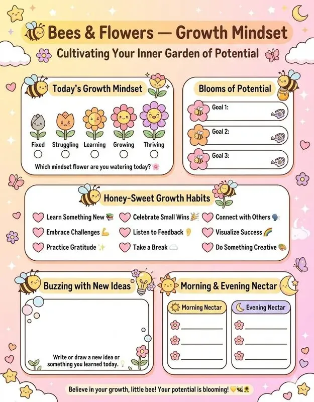 Kawaii Cute Mental Wellness Planner Pages