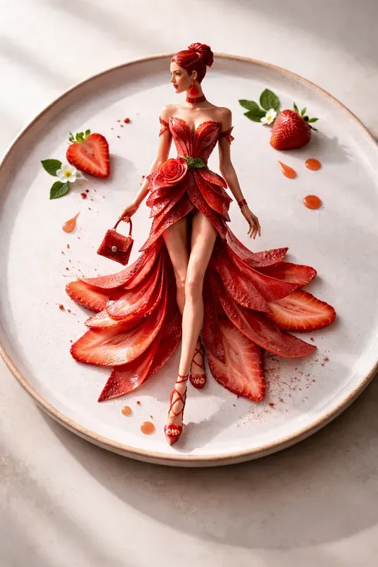 Edible Fashion Food Art Models