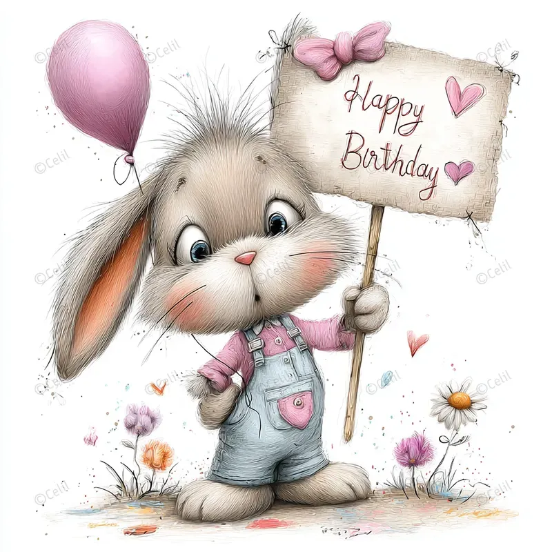 Cute Birthday Animal Clipart Bundles