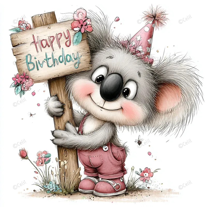 Cute Birthday Animal Clipart Bundles