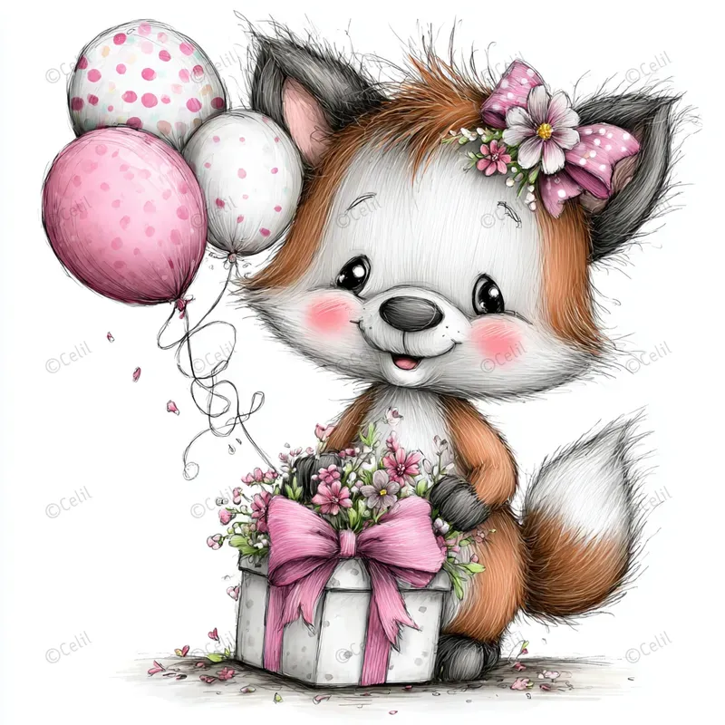 Cute Birthday Animal Clipart Bundles