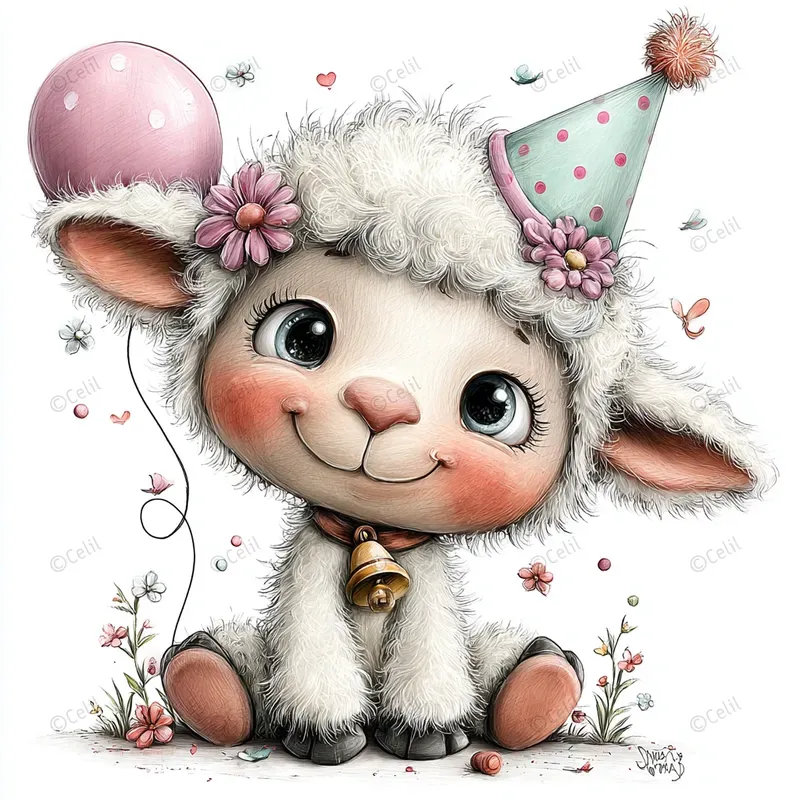 Cute Birthday Animal Clipart Bundles