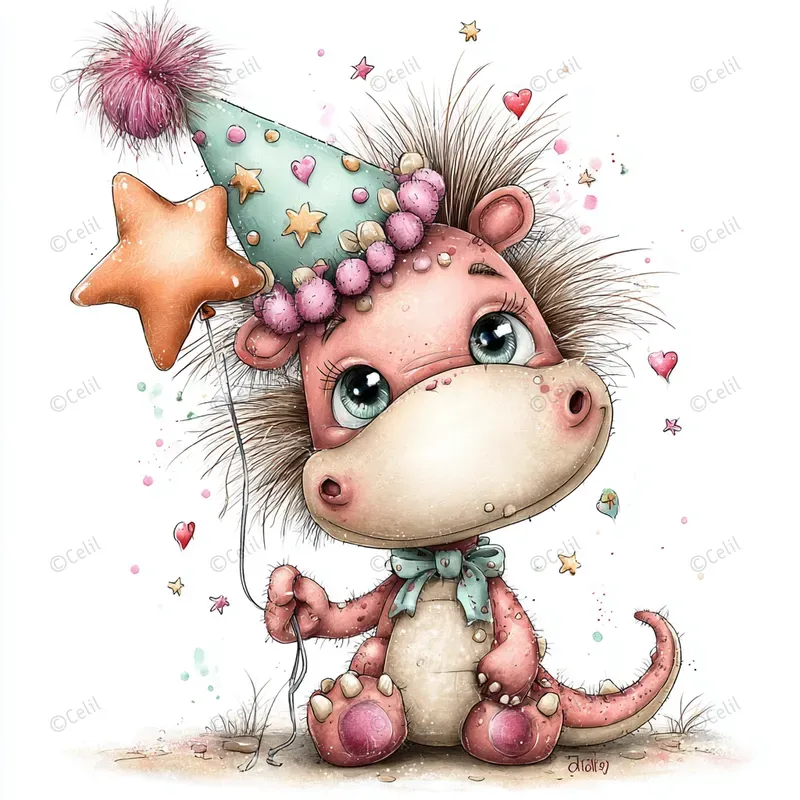 Cute Birthday Animal Clipart Bundles