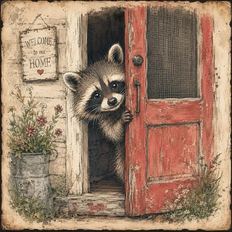Vintage Peeking Puppy Art