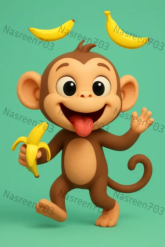 Adorable 3D Cartoon Animals With Food