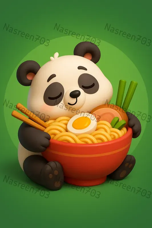 Adorable 3D Cartoon Animals With Food