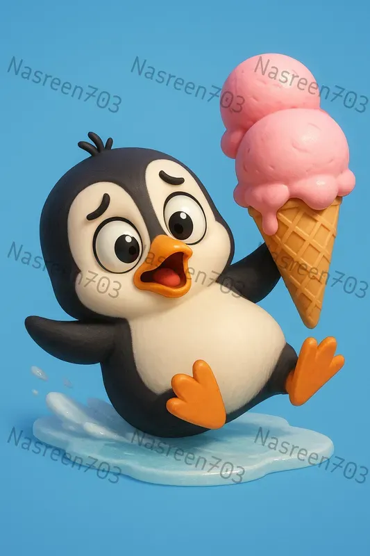 Adorable 3D Cartoon Animals With Food