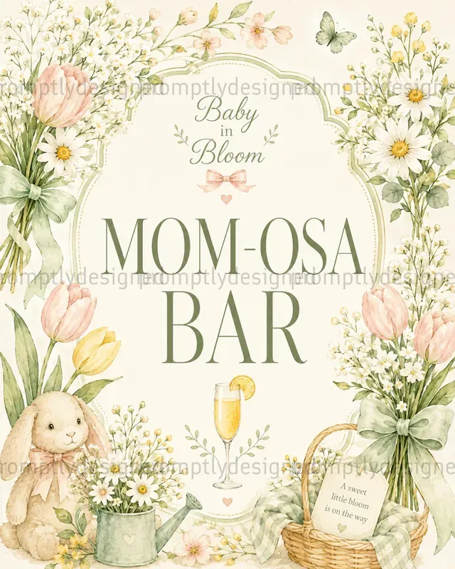 Baby In Bloom Shower Signs