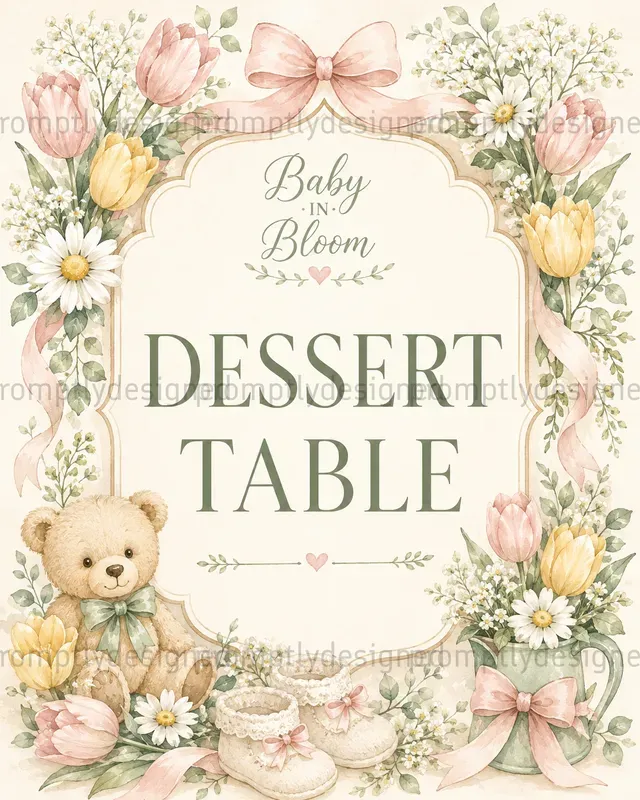 Baby In Bloom Shower Signs