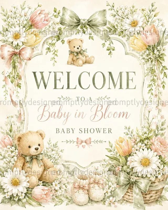 Baby In Bloom Shower Signs