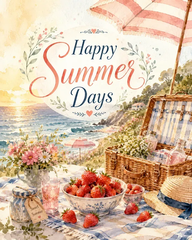 Watercolor Summer Greeting Cards