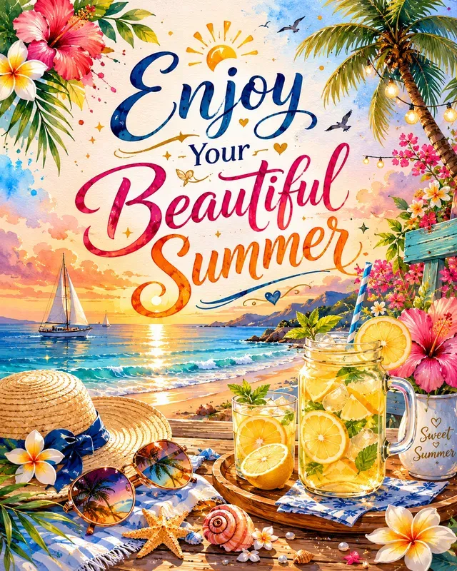 Watercolor Summer Greeting Cards