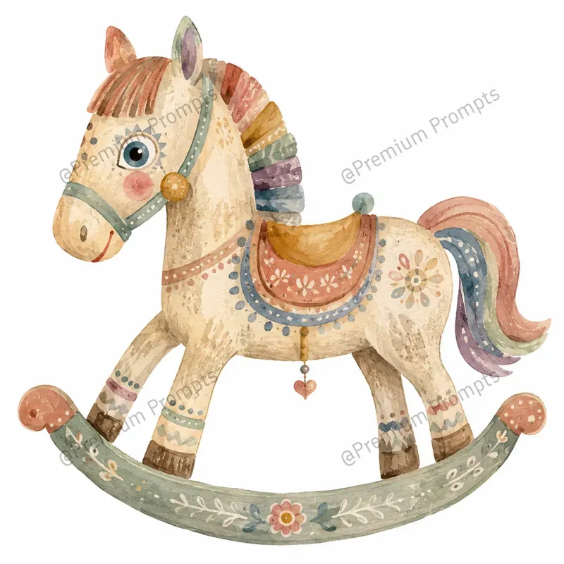 Naive Nursery Watercolor Art Cliparts