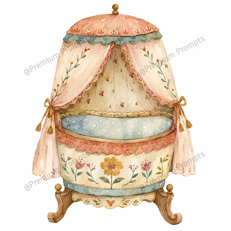 Naive Nursery Watercolor Art Cliparts